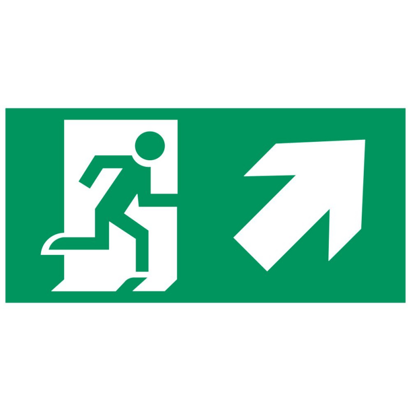 Аксессуар. Пиктограмма "Направление к эвакуационному выходу направо вверх". Сигнум