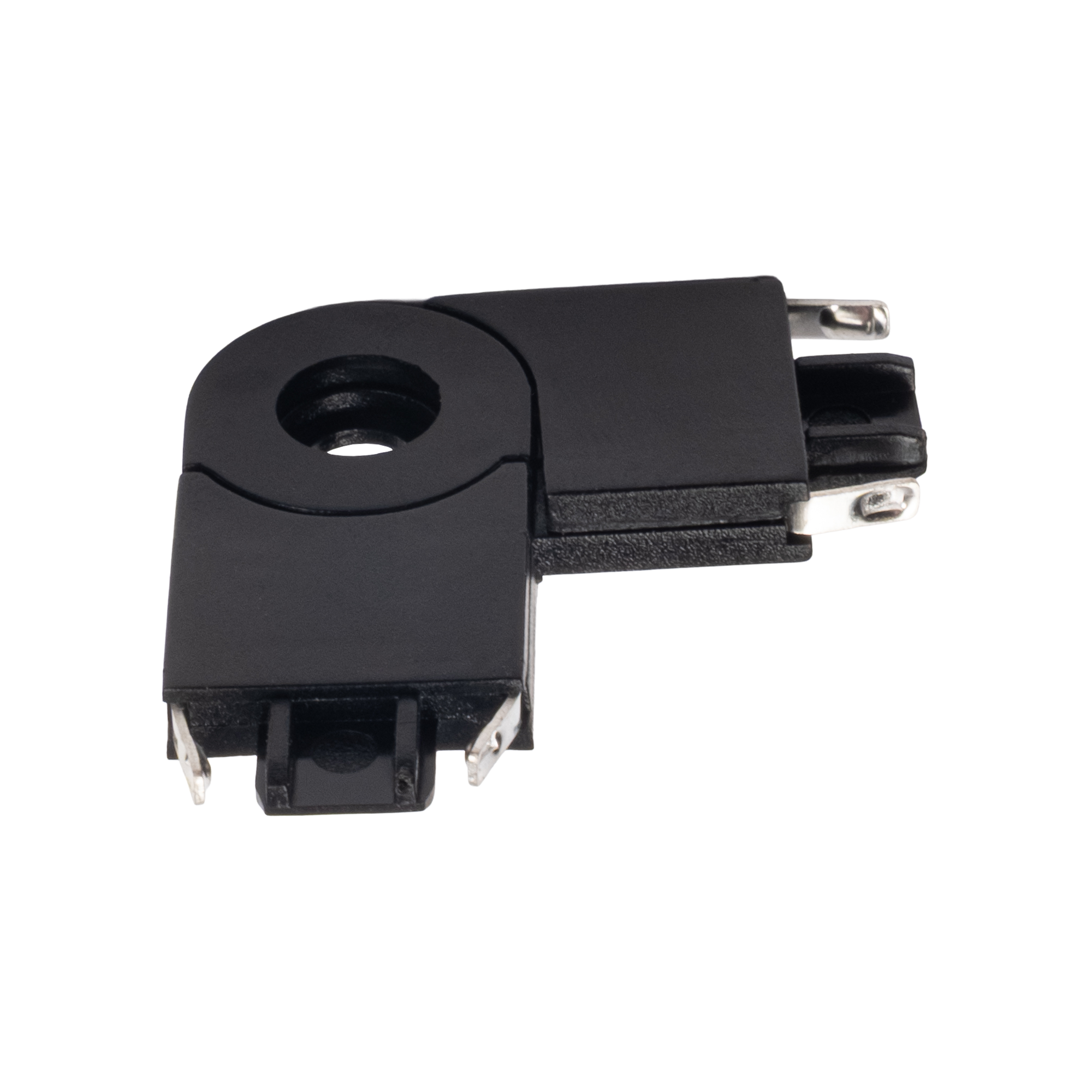 MTR16 CR-BL  Коннектор черный поворотный