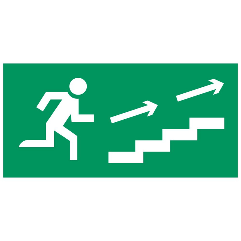 Аксессуар. Пиктограмма "Направление к эвакуационному выходу направо по лестнице вверх". Сигнум