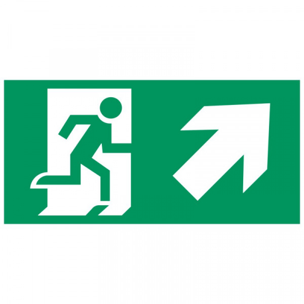 Аксессуар. Пиктограмма "Направление к эвакуационному выходу направо вверх". Сигнум