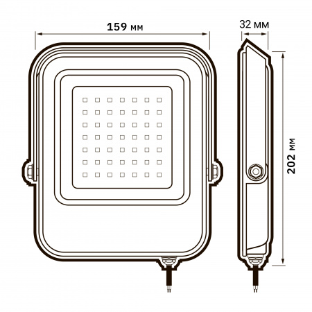 Прожектор светодиодный PFL-V 50w 6500K IP65