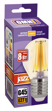 PLED OMNI G45 8w E27 3000K Gold