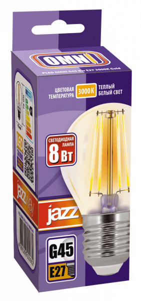 PLED OMNI G45 8w E27 3000K Gold