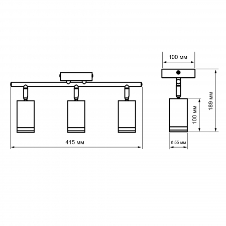 PCL 0103 3xGU10 BL 230V IP20