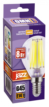 PLED OMNI G45 8w E14 3000K CL