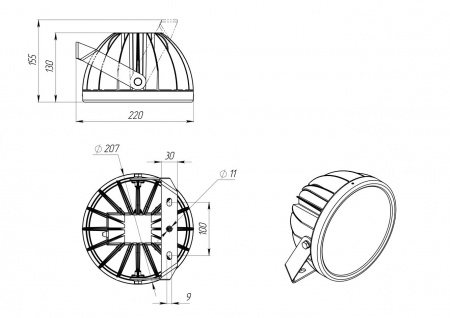 Светодиодный промышленный светильник на кронштейне FHB 23-90-850-F30 АБ