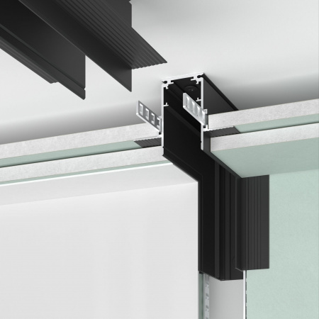 Slim Magnetic Коннектор угловой внутренний для встраиваемого шинопровода под ГКЛ 9,5мм черный 85213/00