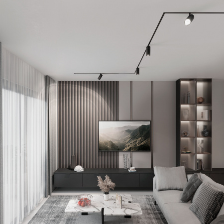 Slim Magnetic Трековый светильник  R02 12W 4200K черный 85012/01