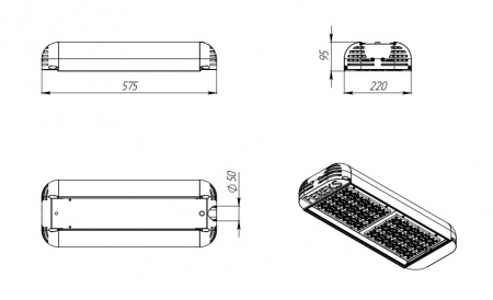 Уличный светодиодный взрывозащищенный светильник Ex-ДКУ 07-137-50-К15