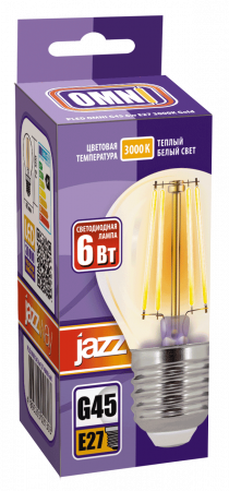 PLED OMNI G45 6w E27 3000K Gold