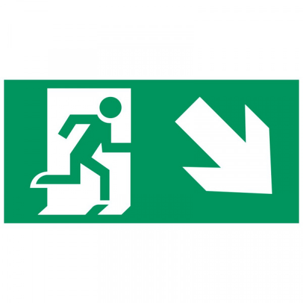 Аксессуар. Пиктограмма "Направление к эвакуационному выходу направо вниз". Сигнум