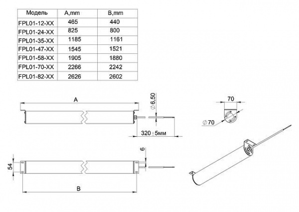 Светильник cветодиодный FPL 01-24-850 24v