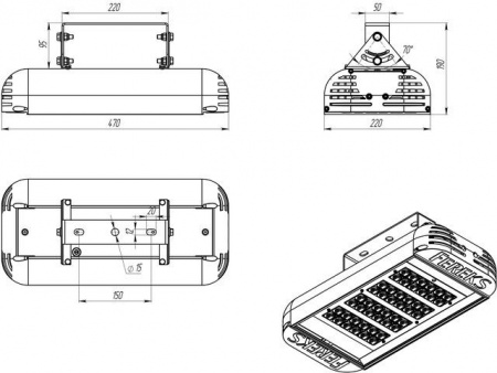 Светодиодный промышленный светильник ДПП 17-100-850-К30