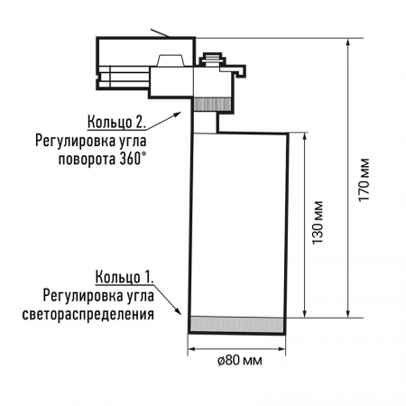 PTR 0728 ZOOM 28w 3000K 15-60° WH IP40
