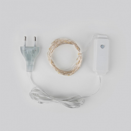 Гирлянда нить "Роса" теплый белый 5м IP20 400-007