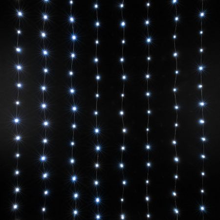 Гирлянда занавес "Роса" белый 2*3м IP20 200-004