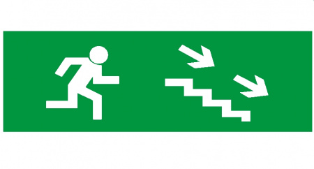 Пиктограмма "выход вниз по лестнице направо" 260х100мм