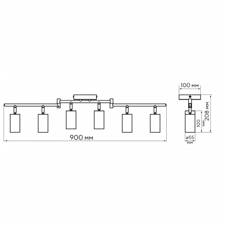 PCL 0606 6xGU10 WH 230V IP20
