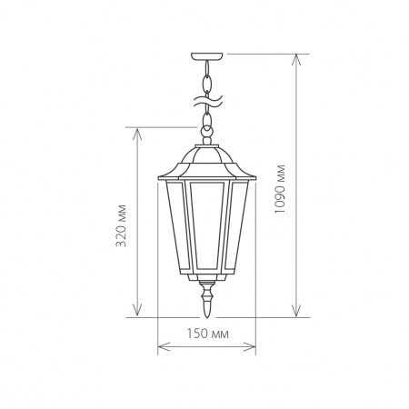 Уличный подвесной светильник IP44 GL 1004H черное золото