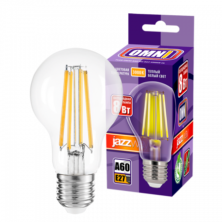 PLED OMNI A60 8w E27 3000K CL