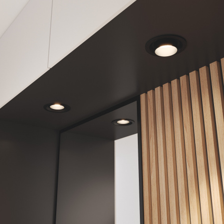 Встраиваемый светодиодный светильник с регулировкой угла освещения Zoom 10W 4200K черный 9919 LED