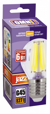 PLED OMNI G45 6w E27 3000K CL