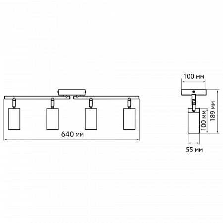 PCL 0504 4xGU10 BL 230V IP20