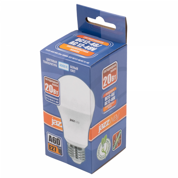 PLED-A60 МО 20w 4000K E27 DC12-48V/AC12-48V