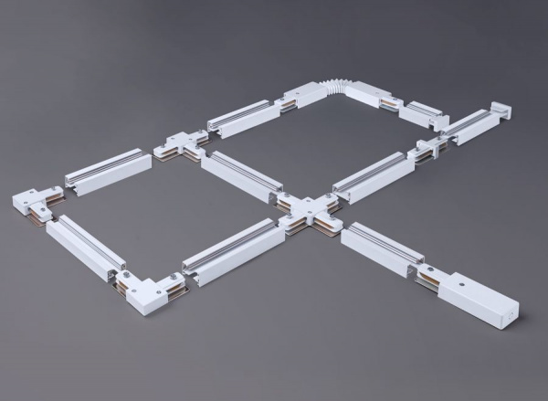 Basic System Коннектор X-образный для шинопровода белый TRC-1-1-X-WH