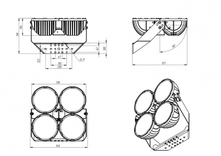 Светодиодный прожектор FHB-sport 34-600-957-C120
