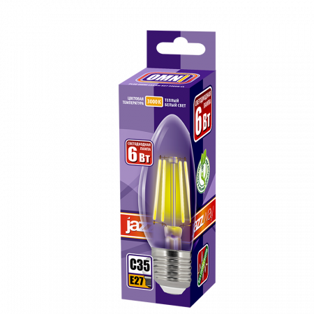 PLED OMNI C35 6w E27 3000K CL