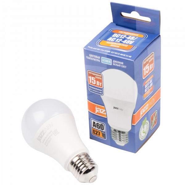 PLED-A60 МО 15w 6500K E27 DC12-48V/AC12-48V