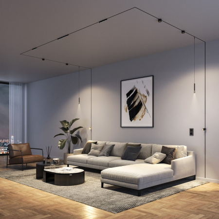 Mini Magnetic Коннектор угловой внутренний для встраиваемого шинопровода черный 85178/00