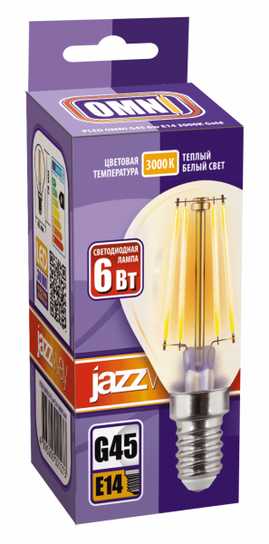 PLED OMNI G45 6w E14 3000K Gold