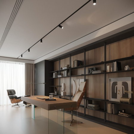 Slim Magnetic Трековый светильник  R01 6W 4200K черный 85011/01