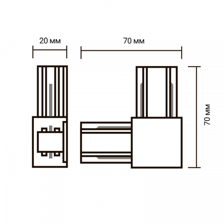 PTR CL-GR Коннектор серый L-обр