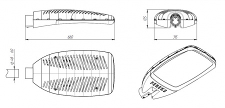 Уличный светодиодный светильник FLA 42A-84-740-W5