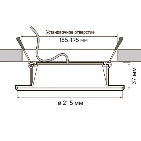 Светодиодный потолочный встраиваемый светильник PLED DL5 24W Wh 6500K IP40