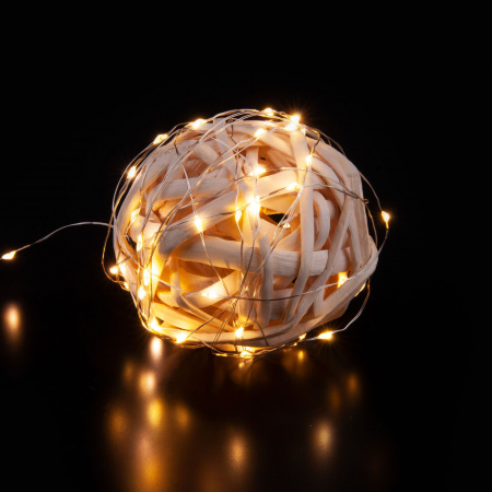 Гирлянда нить "Роса" теплый белый 5м IP20 400-007