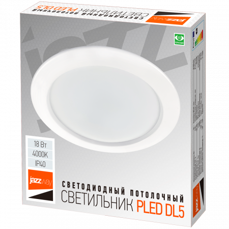 Светодиодный потолочный встраиваемый светильник PLED DL5 18W Wh 4000K IP40