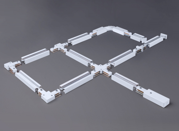 Гибкий коннектор для однофазного шинопровода белый TRC-1-1-FLEX-WH