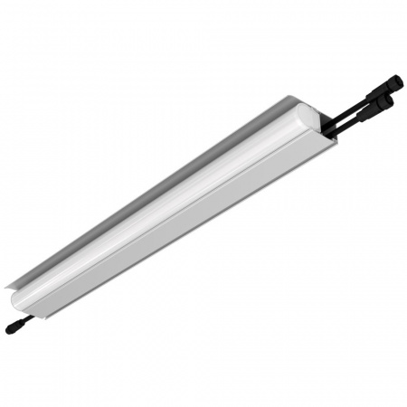 Модерн v2.0 10 600мм (18Вт/м) 48В DC 1 пикс. RGBW DMX CRI80 5000К Опал (Профиль, козырек, транзитное штепсельное соединение)