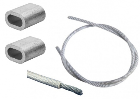 Крепеж: Комплект тросовых подвесов 1/2-1200мм (2шт.) с зажимами