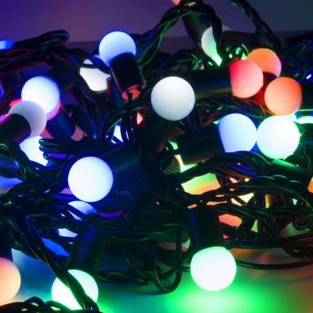 Гирлянда нить мульти с эффектом мерцания 20м IP65 400-104