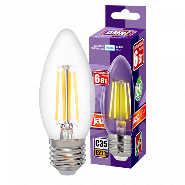 PLED OMNI C35 6w E27 4000K CL