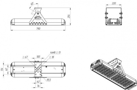 Взрывозащищенный светодиодный светильник Ex-ДПП 07-200-50-К30