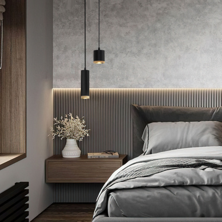 Светильник подвесной светодиодный Lead 12W 4200K чёрный 50243 LED