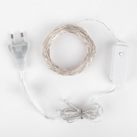 Гирлянда нить теплый белый 10 м IP20 400-009