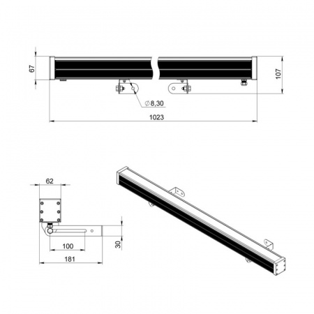 Светодиодный светильник Барокко-20-1000мм Оптик 4000К 25°