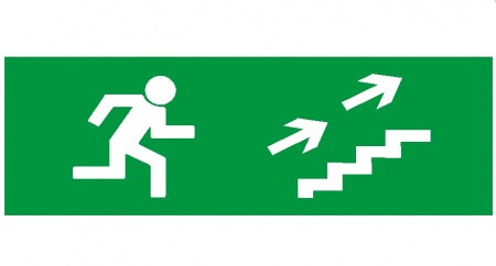 Пиктограмма "выход вверх по лестнице направо" 260х100мм